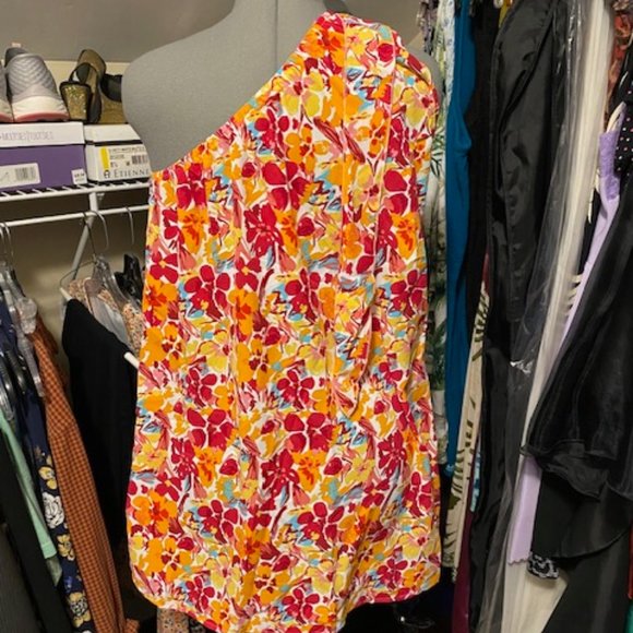 Floral One-Shoulder Tunic Mini-Dress - Picture 2 of 6